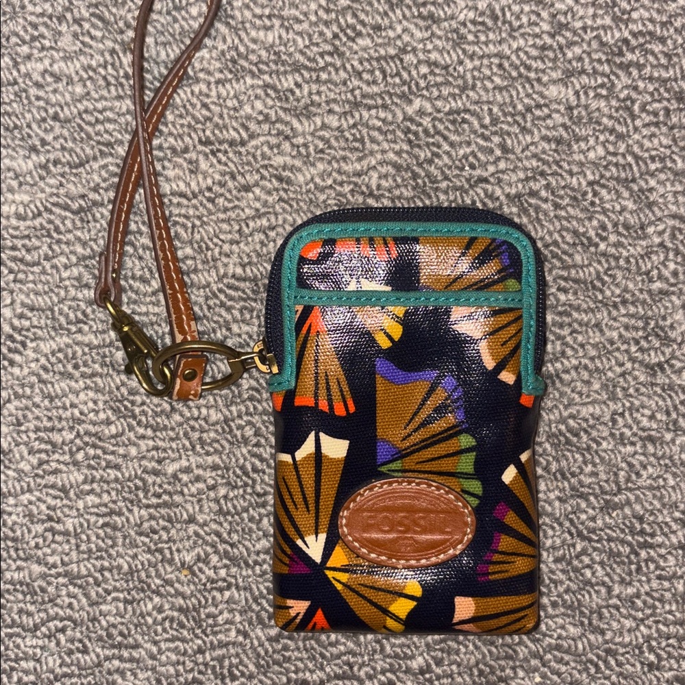 Fossil Key Per Coated Canvas Carryall Wristlet